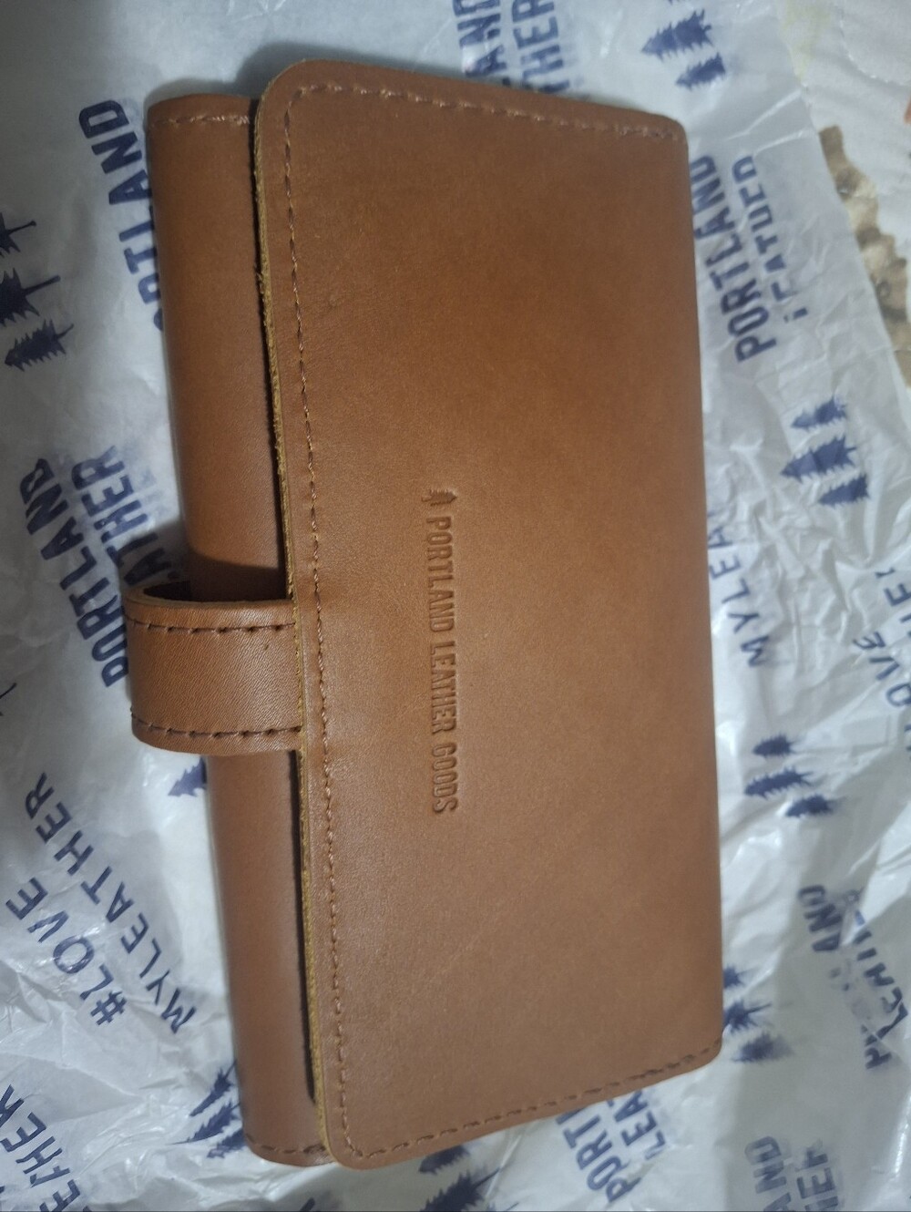 Portland Leather Tan Bi-Fold Wallet with Strap